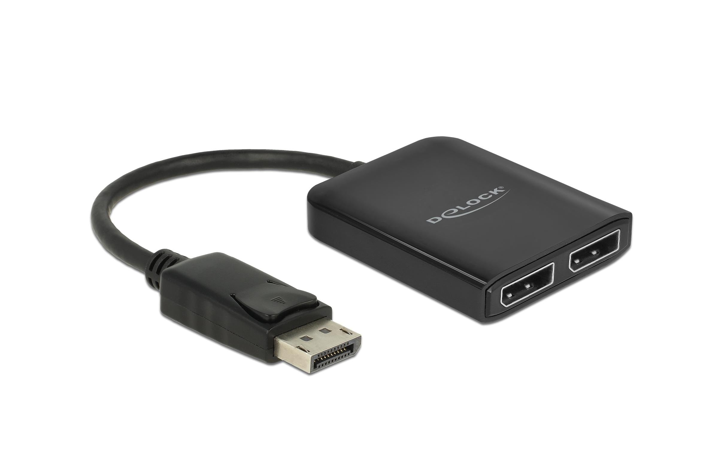 Delock DP 1.4 Splitter,1x DP zu 2xDP, MST 4K/60Hz, Dual Mode DP++
