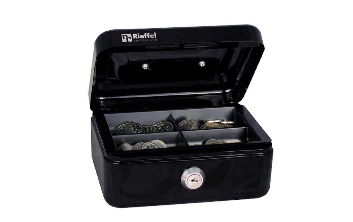 Rieffel Geldkasette mit Münzfach 15.3x12x7cm, schwarz