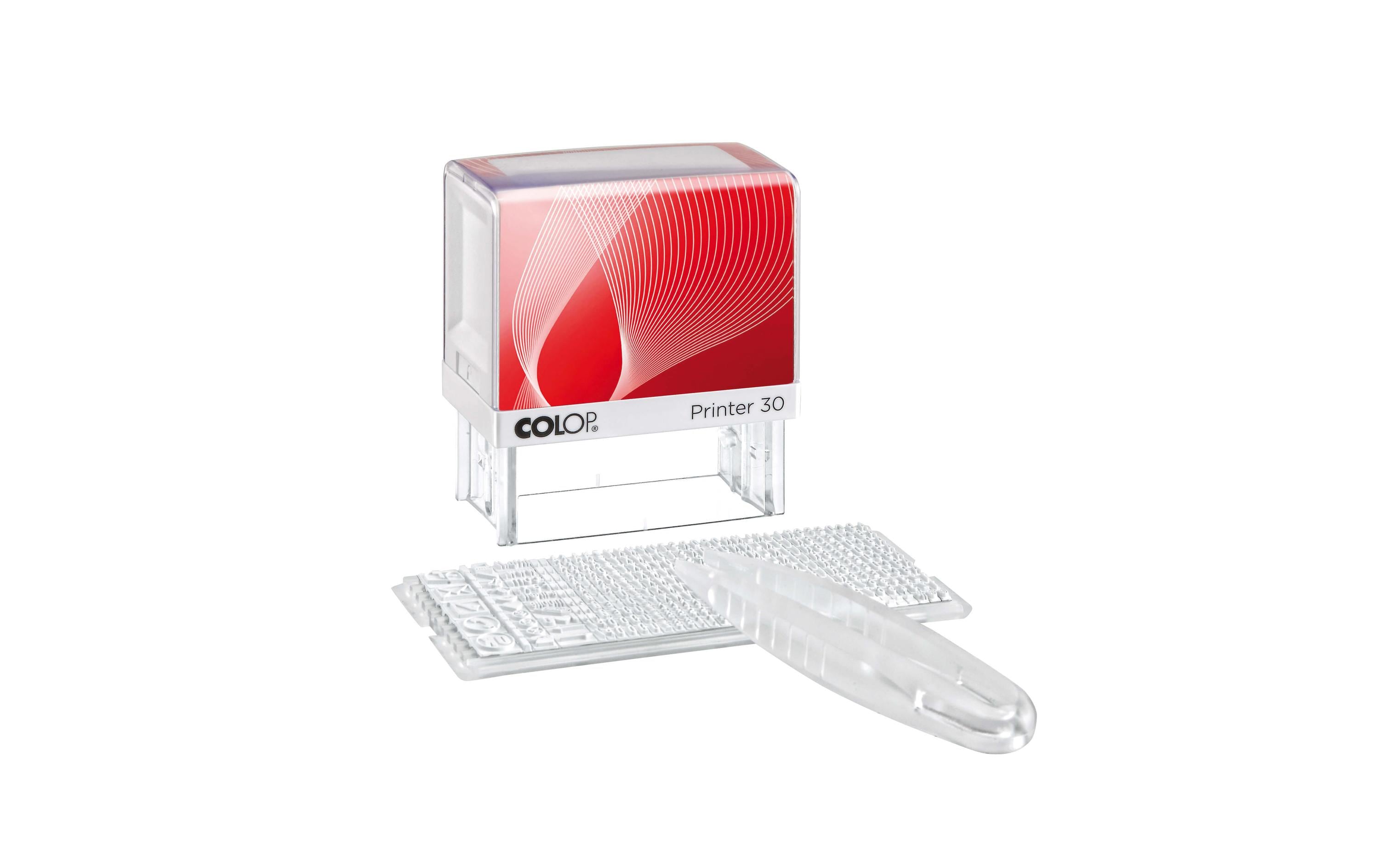 COLOP Stempel Printer 30/1 Set mit Typenset + Pinzette, 18x47mm