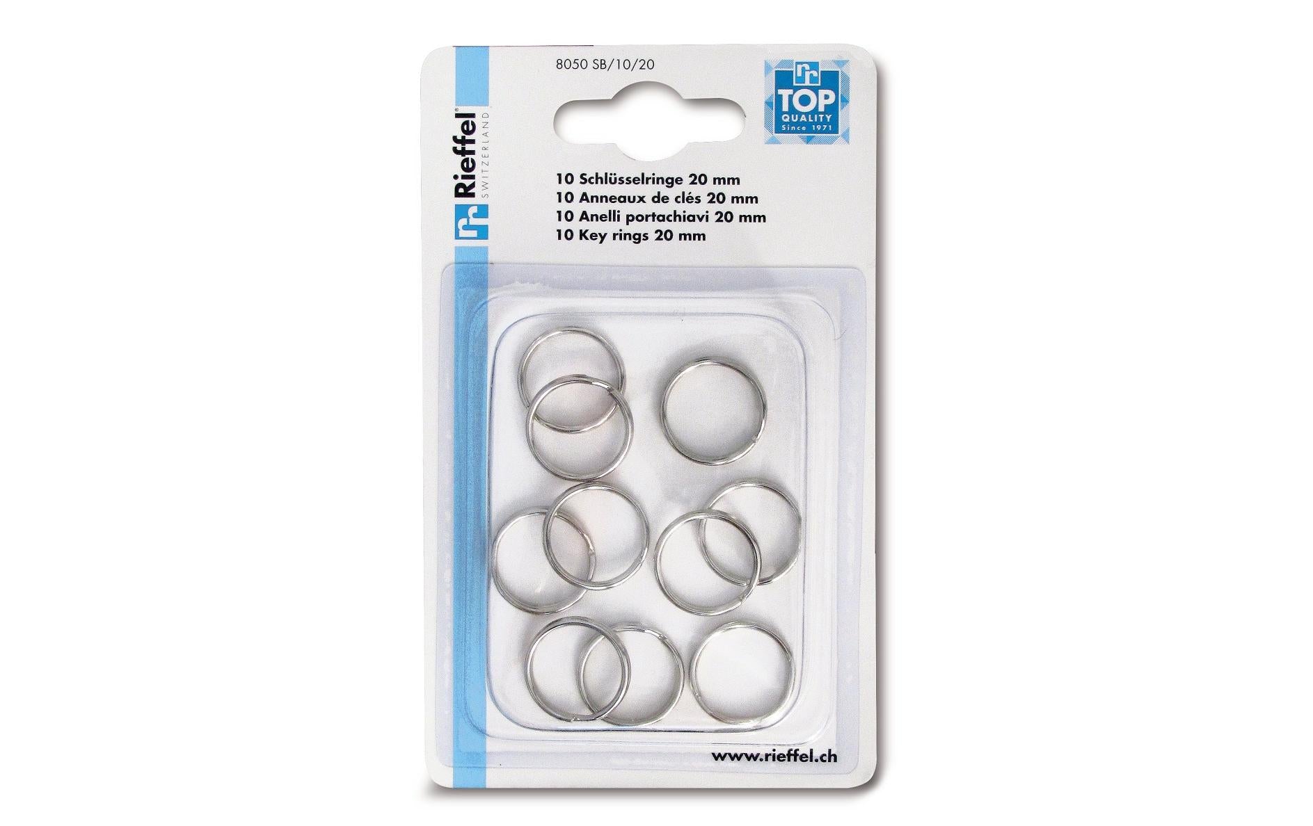 Rieffel Schlüsselringe 20 mm 10 Stück