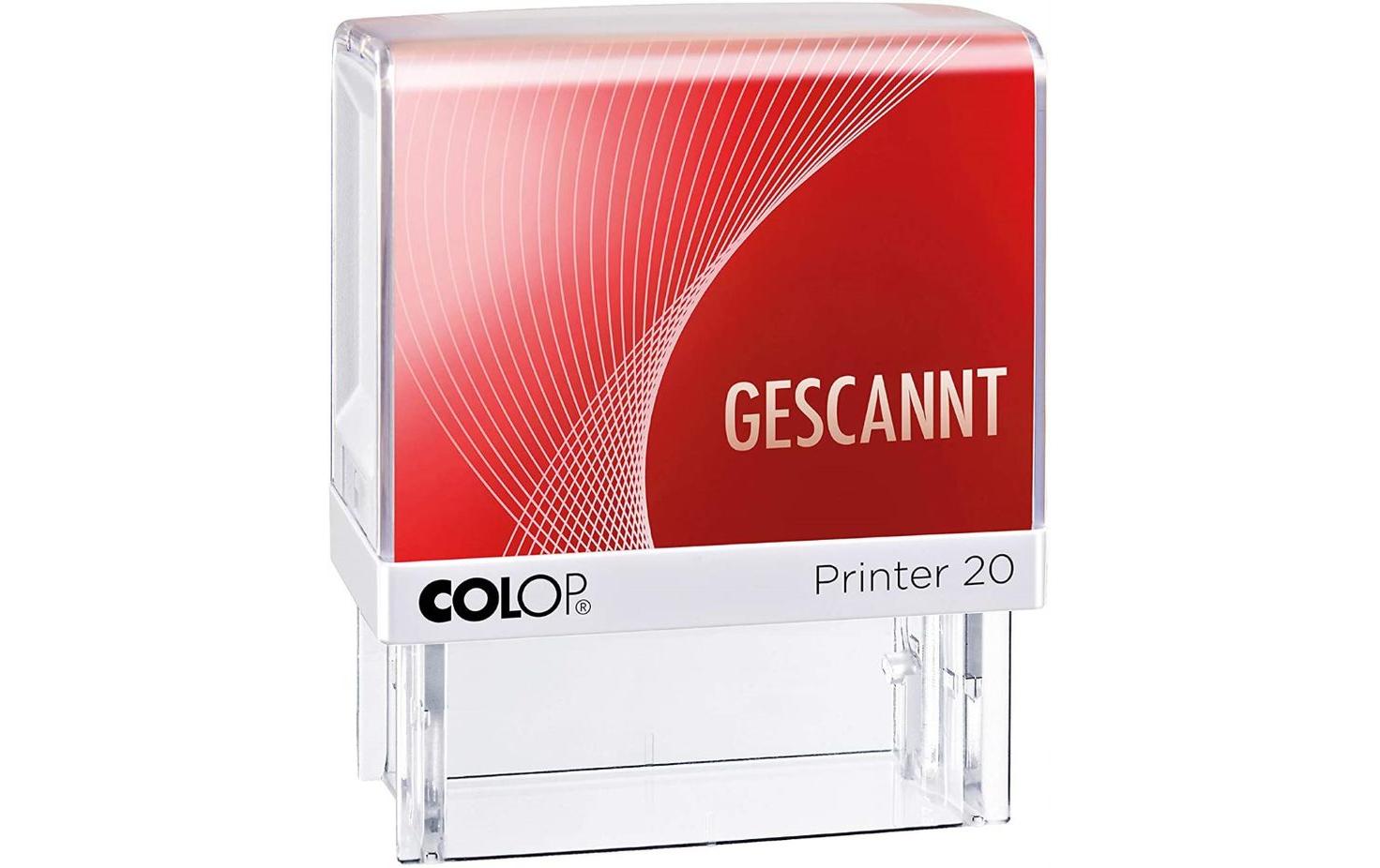 COLOP Stempel Printer 20/L "GESCANNT" fertiger Lagertext, mit rotem Abdruck