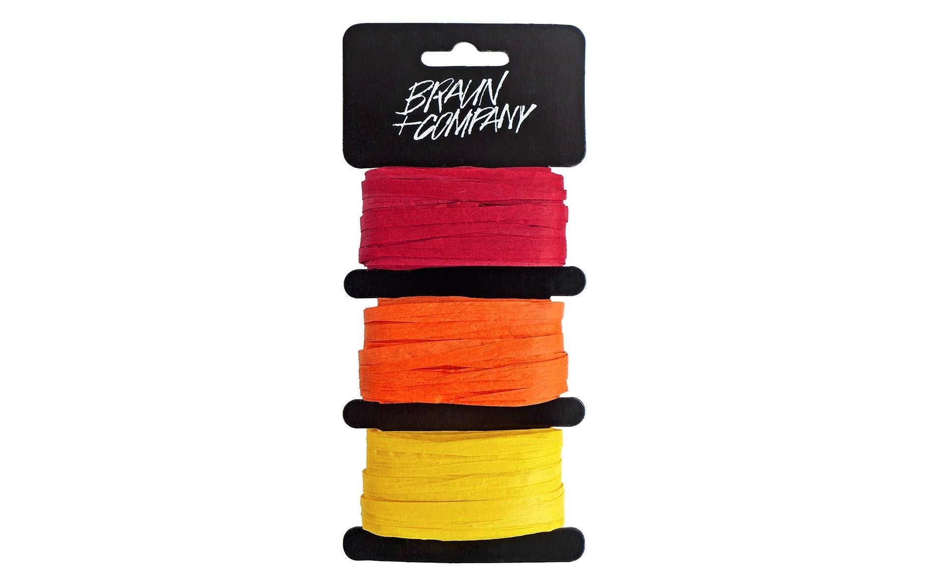 B+C Geschenkband Raffia Orange Mix Pro Farbe 10 Meter