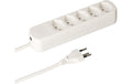 Max Hauri Steckdosenleiste Basic-Line 5xT13, weiss, mit Reset-Schalter unbel.