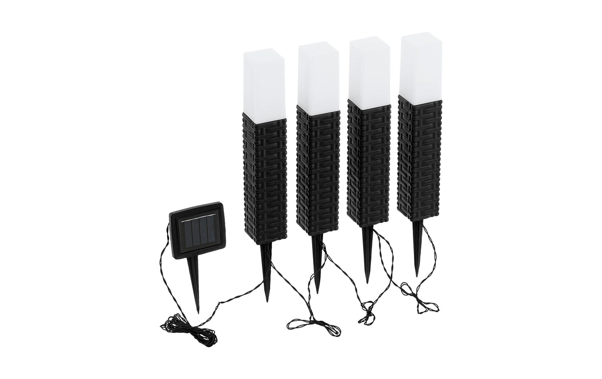 EGLO SOLAR Set 4x Solarspiess Rattan Solar / inkl. 4x LED 0,06W, Solar