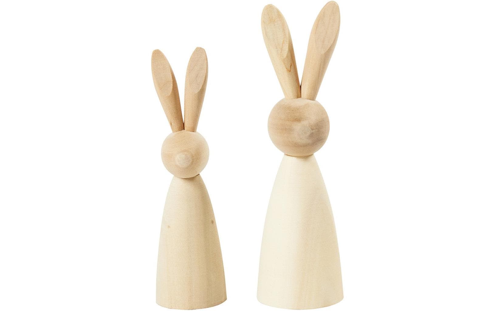 Creativ Company Aufsteller Holzhase 2 Stück, 12 + 14 cm