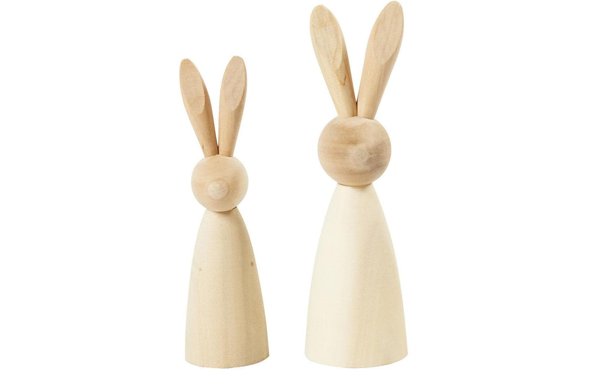Creativ Company Aufsteller Holzhase 2 Stück, 12 + 14 cm