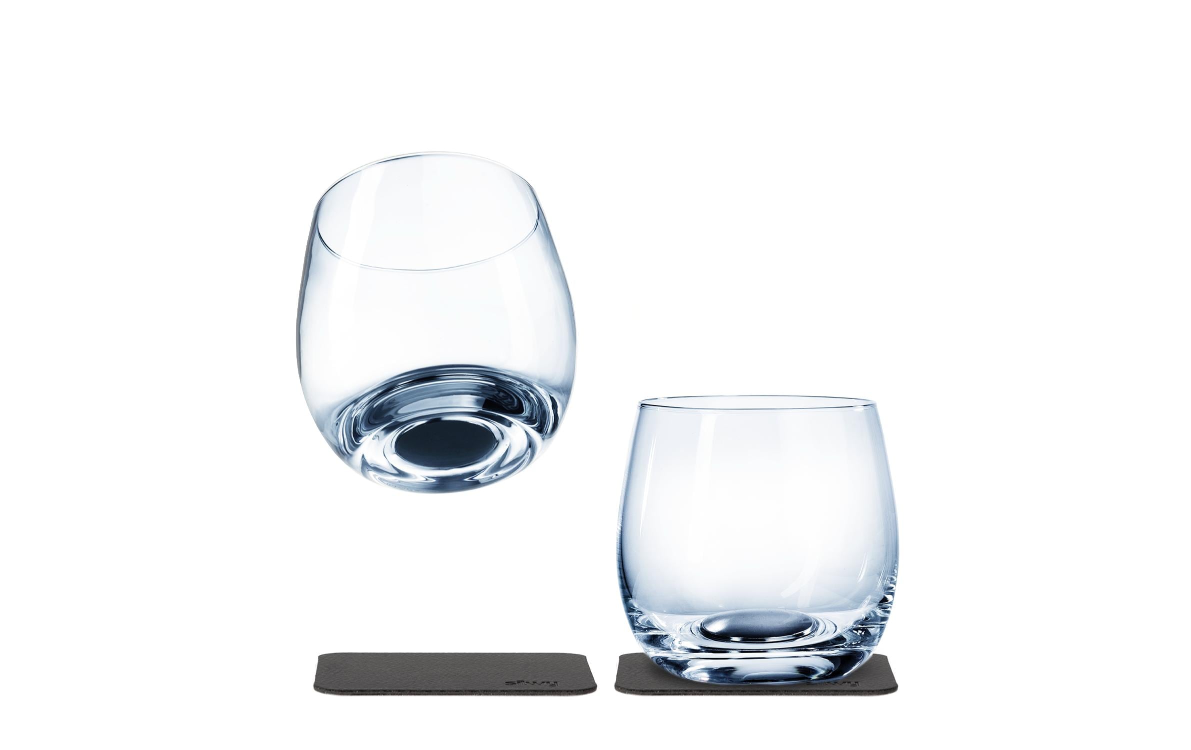 silwy Kristallgläser, 2er-Set 2 Metall-Nano-Gel-Pads, Whisky