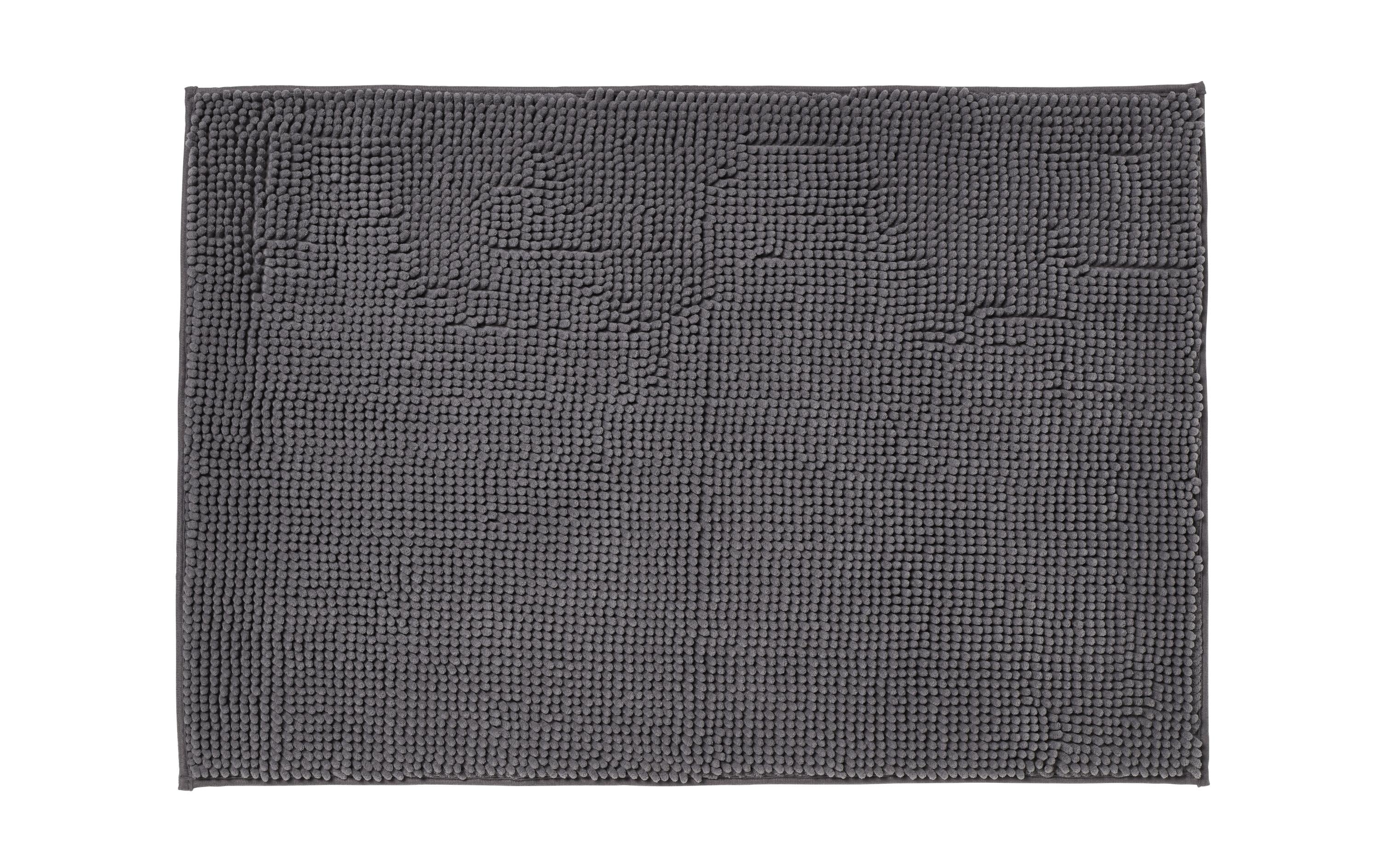 Diaqua Badteppich Shania, Anthrazit 60 x 90 cm, 100% Chenille Polyester