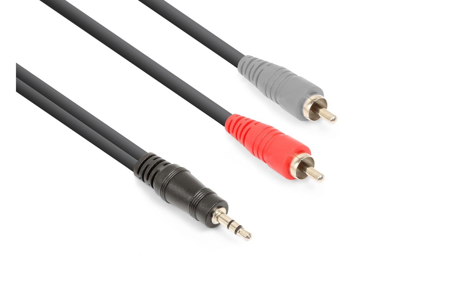 Vonyx CX334-3 Audiokabel 3.5 Klinke - 2x Cinch, 3m