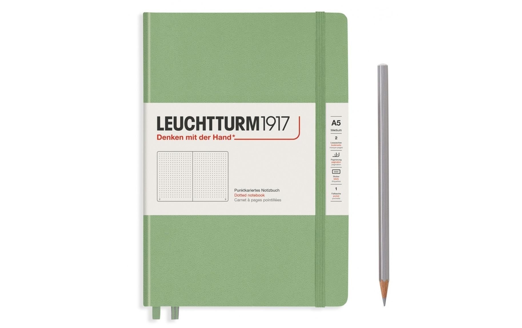 Leuchtturm Notizbuch Medium A5 dotted 249 Seiten, Farbe Salbei