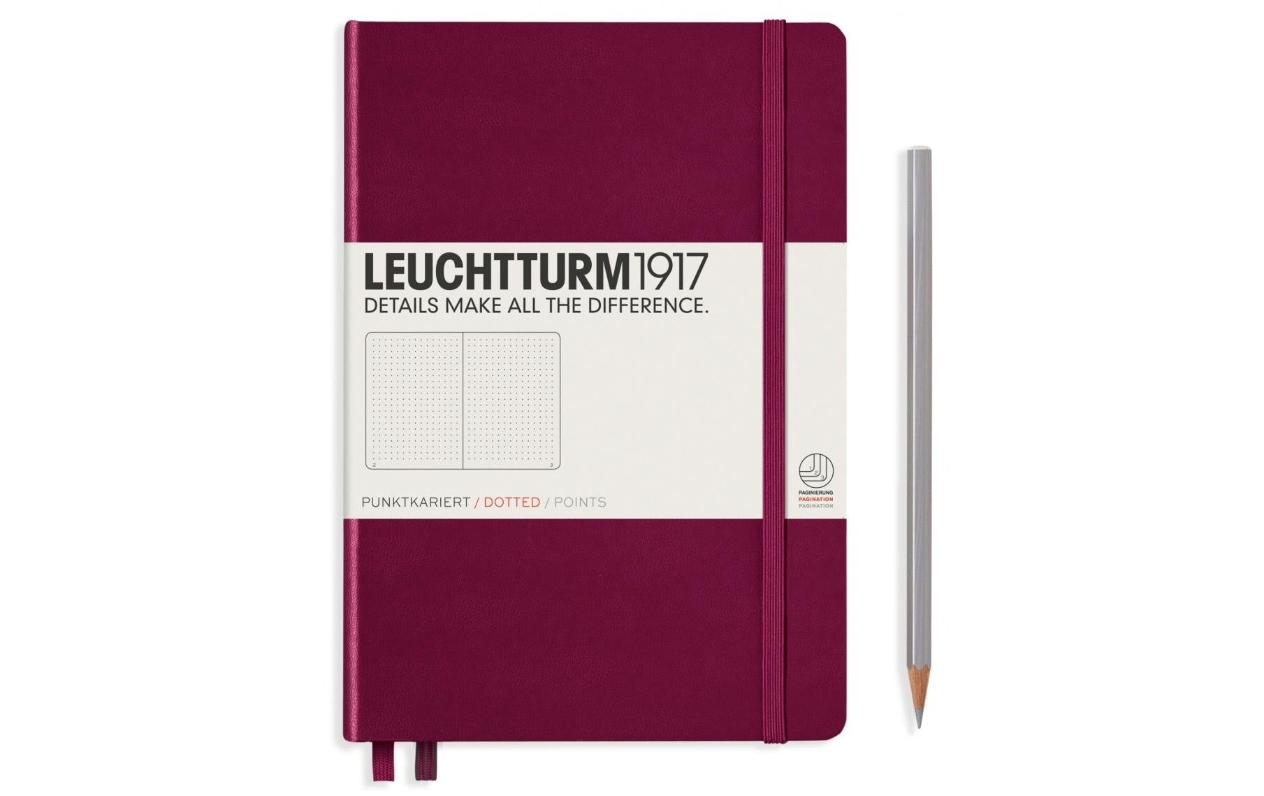 Leuchtturm Notizbuch Medium A5 dotted 249 Seiten, Farbe Port Red