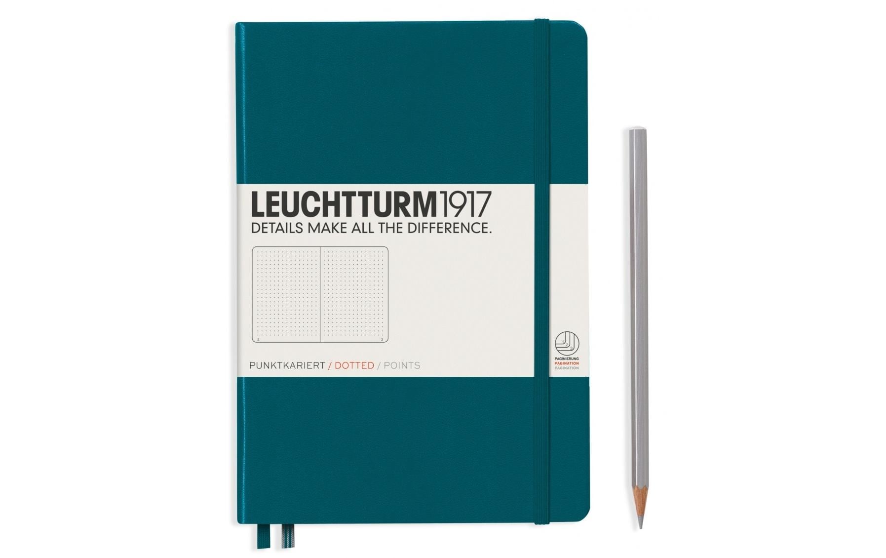 Leuchtturm Notizbuch Medium A5 dotted 249 Seiten, Farbe Pacific Green