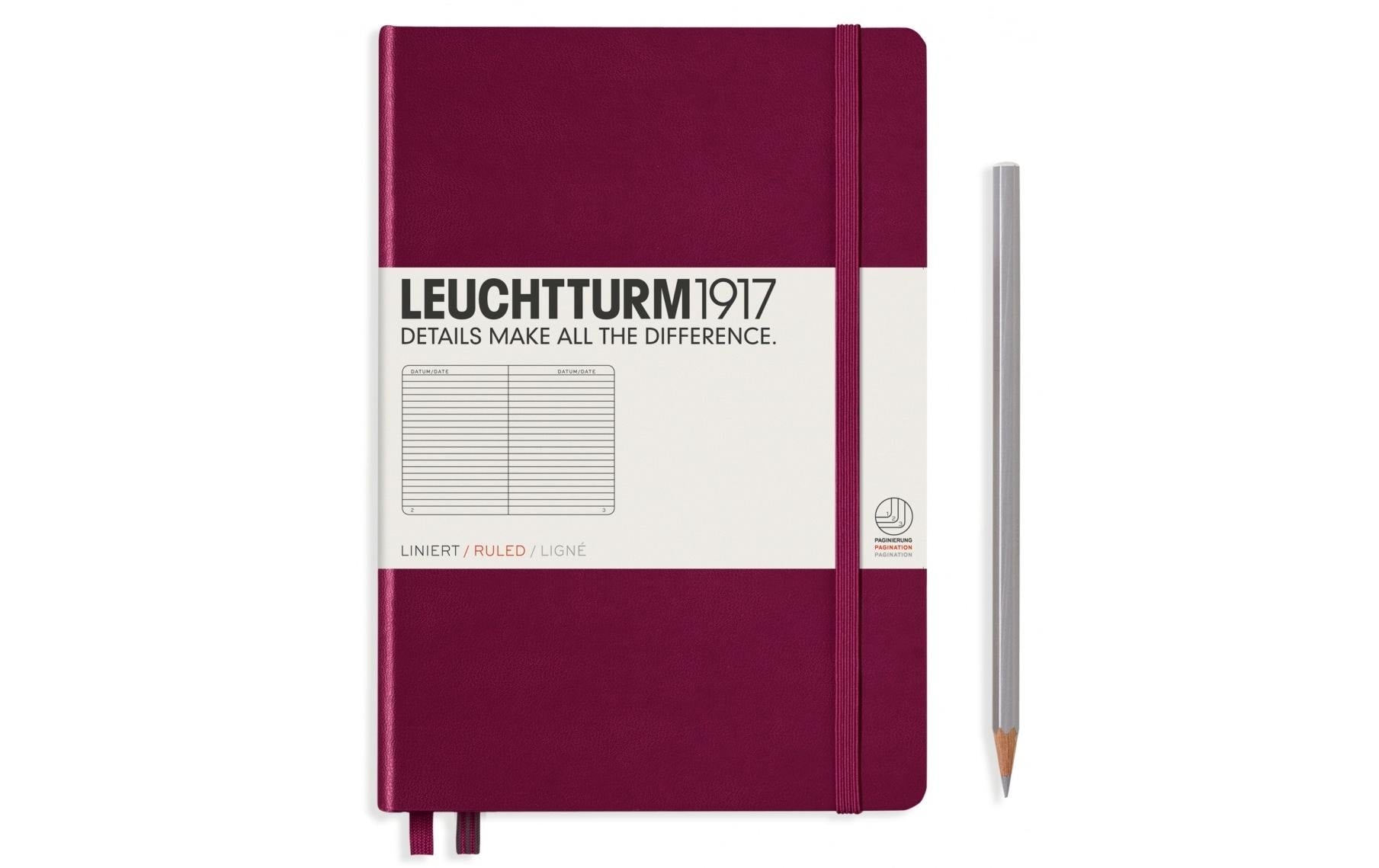 Leuchtturm Notizbuch Medium A5 liniert 249 Seiten, Farbe Port Red
