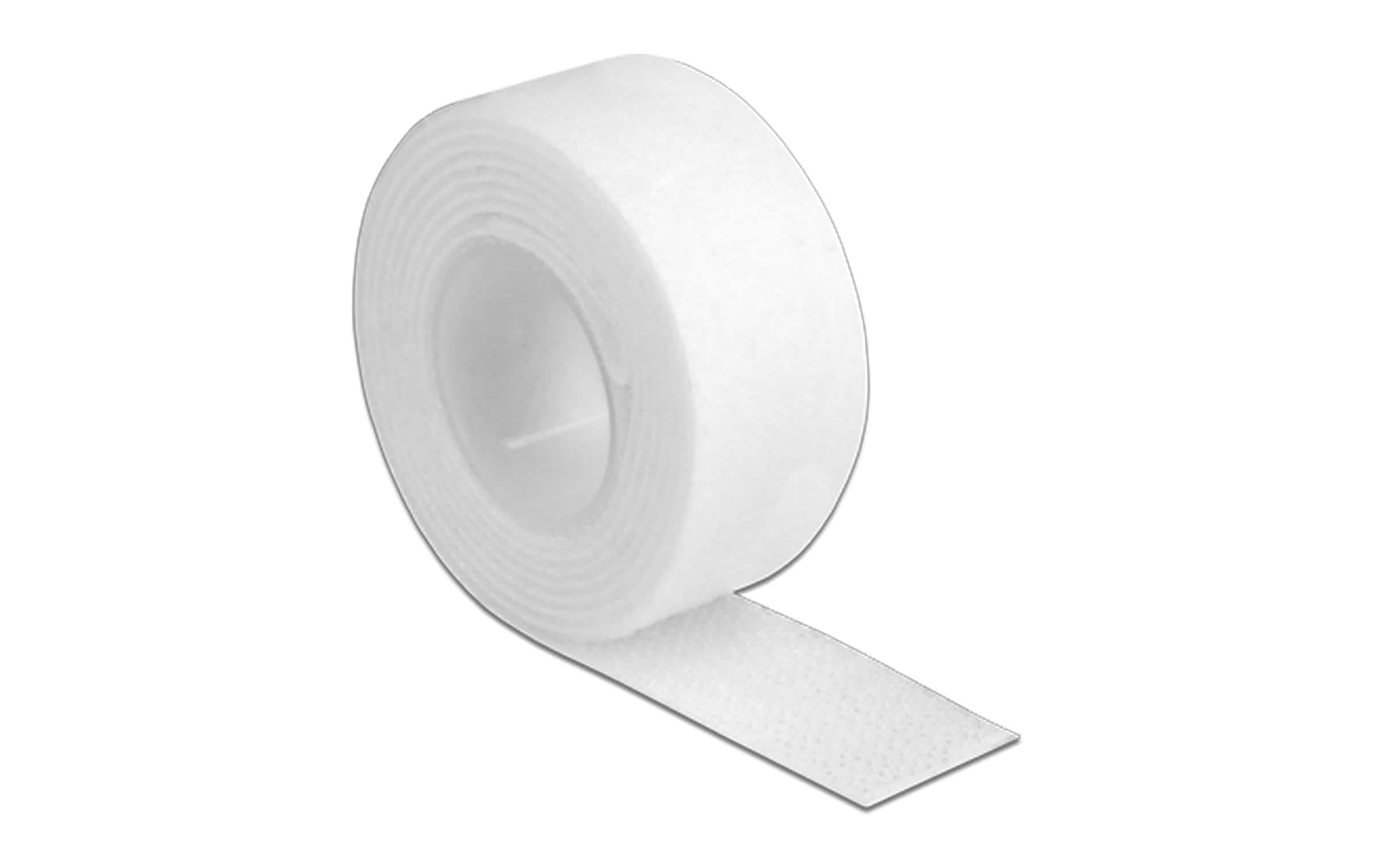 Delock Klettband auf Rolle, 1mx20mm Klettverschluss, weiss