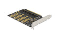 DeLock PCI-E-x4 V4 Kontroller, 4x M.2 NVME benötigt Mainboard mit PCIe Gabelung sup.