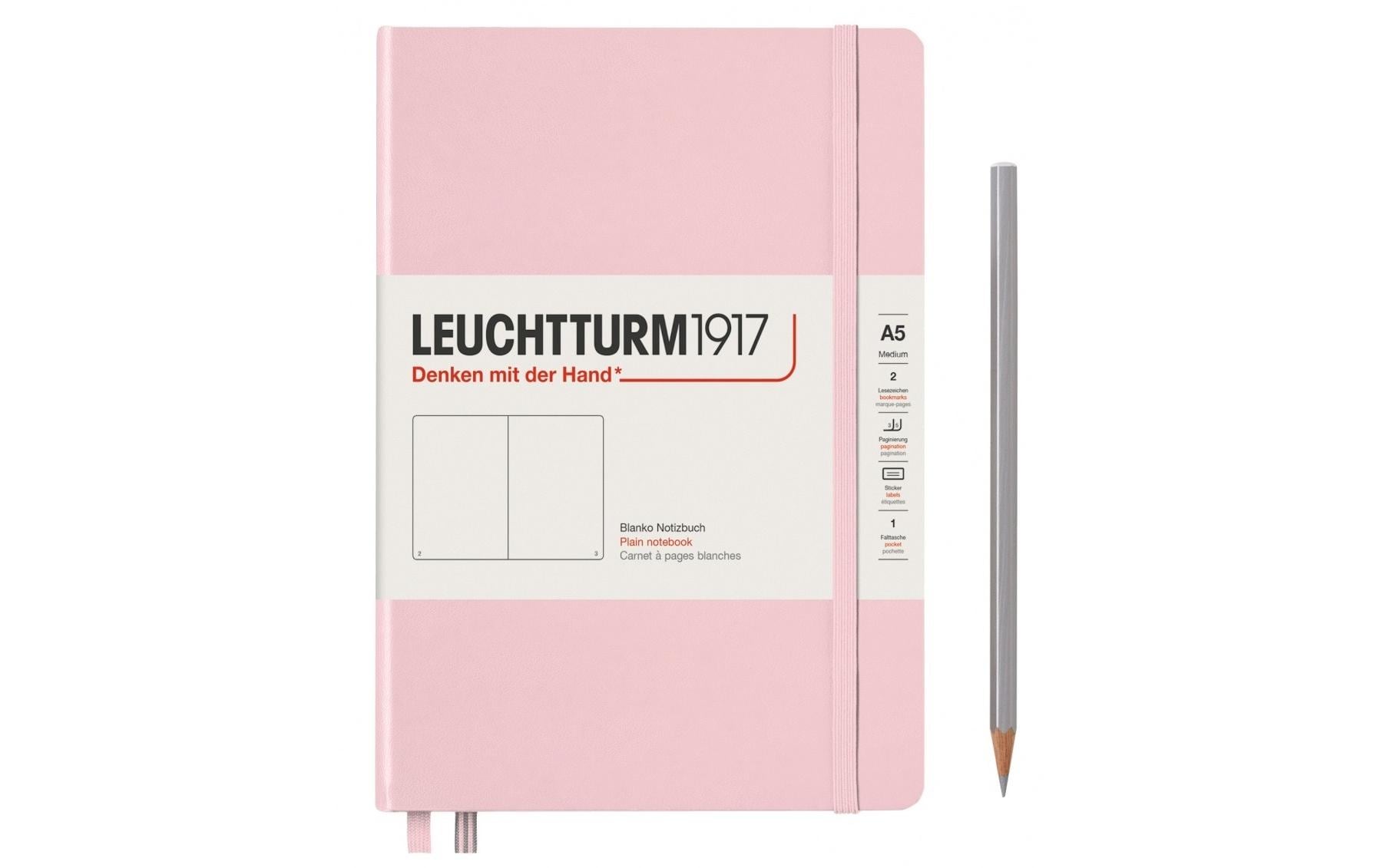 Leuchtturm Notizbuch Medium A5 blanko 249 Seiten, Farbe Puder