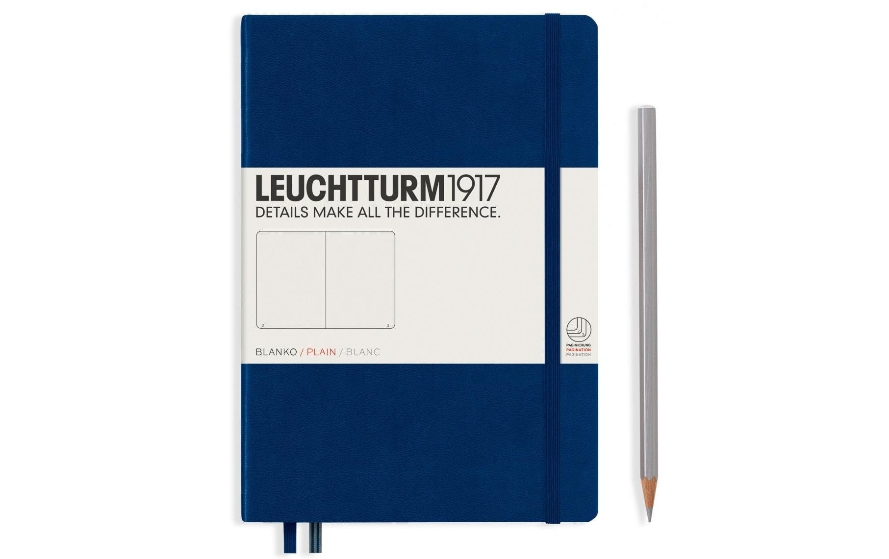 Leuchtturm Notizbuch Medium A5 blanko 249 Seiten, Farbe Marine