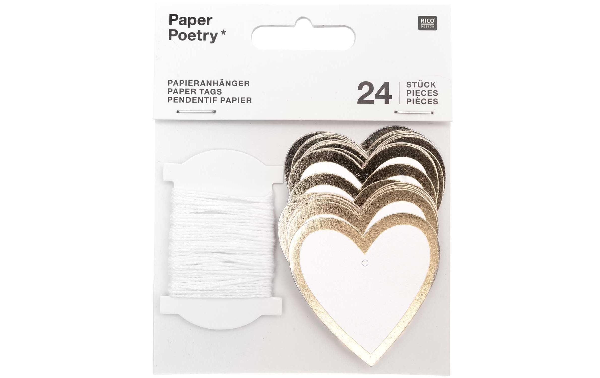 Rico Geschenkanhänger Herz goldr, 24 Stück