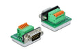 Delock Terminalblock RS232 DB9 Stecker Horizontal, mit Drucktaster