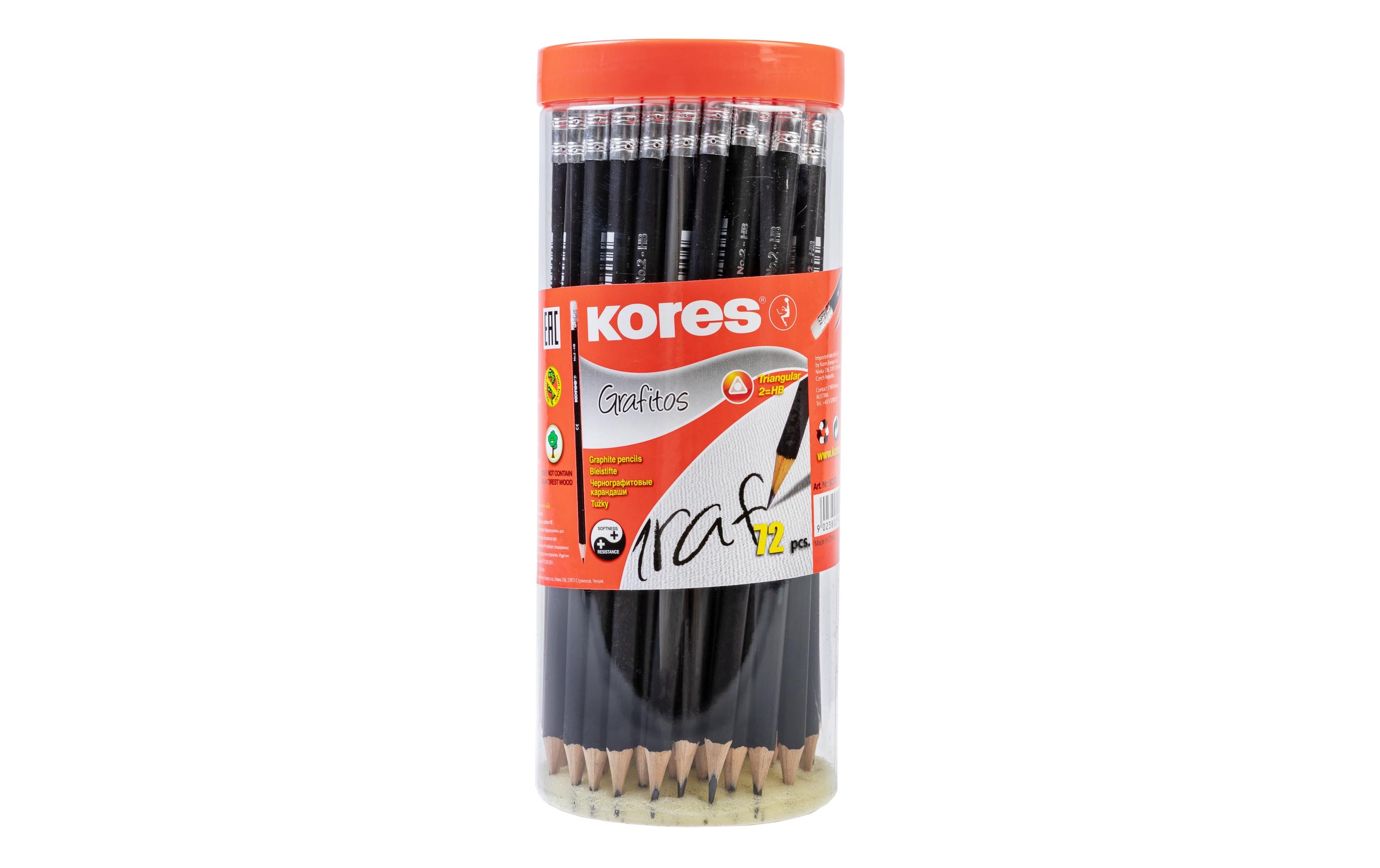 Kores Bleistifte Grafitos 72 Stück Härtegrad HB, 3-eckig, 3.0 mm