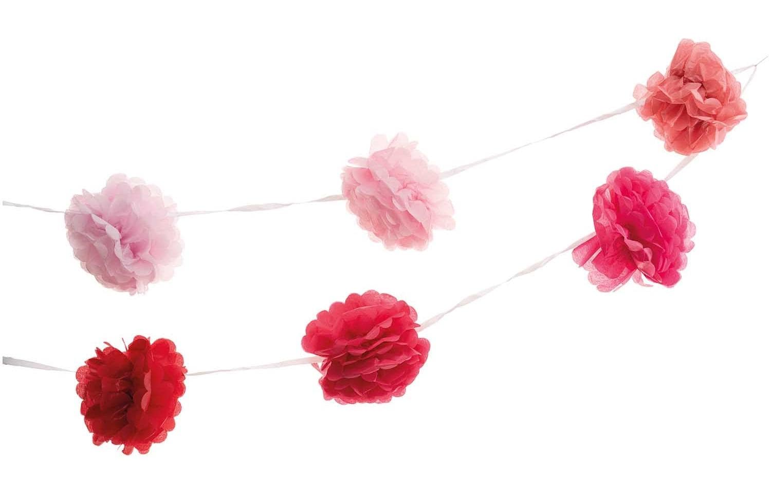 Rico Design Girlande PomPom pink, 2 Stück je 1.8 m