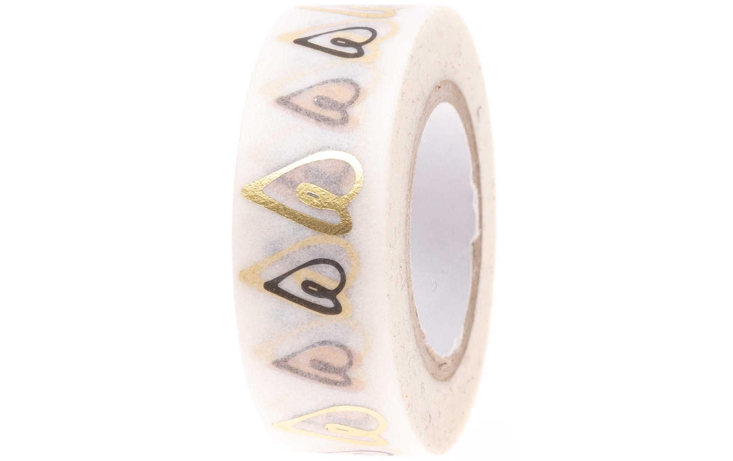 Rico Washi Tape Herzen gold 1.5 cm x 10m