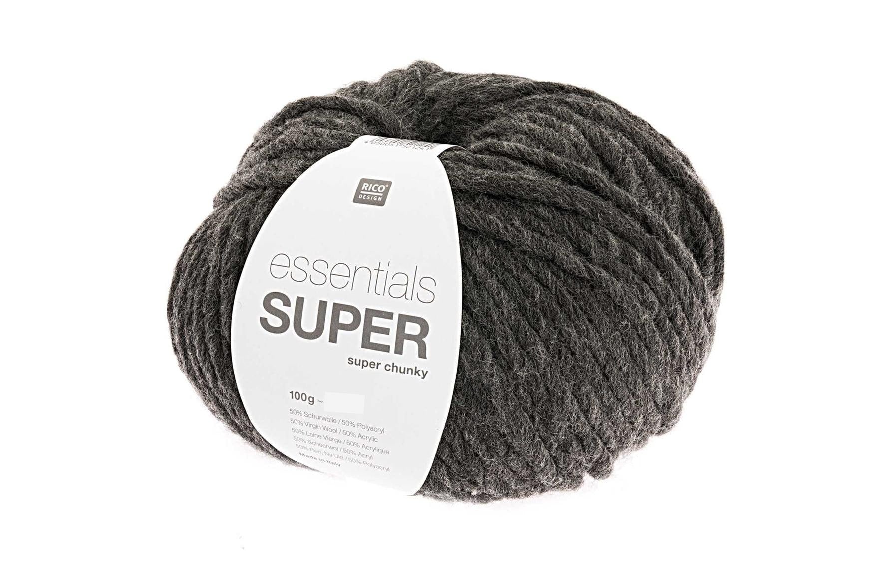 RICO Essentials Super Super Chunky darkgrey, 100 g, 50 % WO, 50 % PAN, 90 m