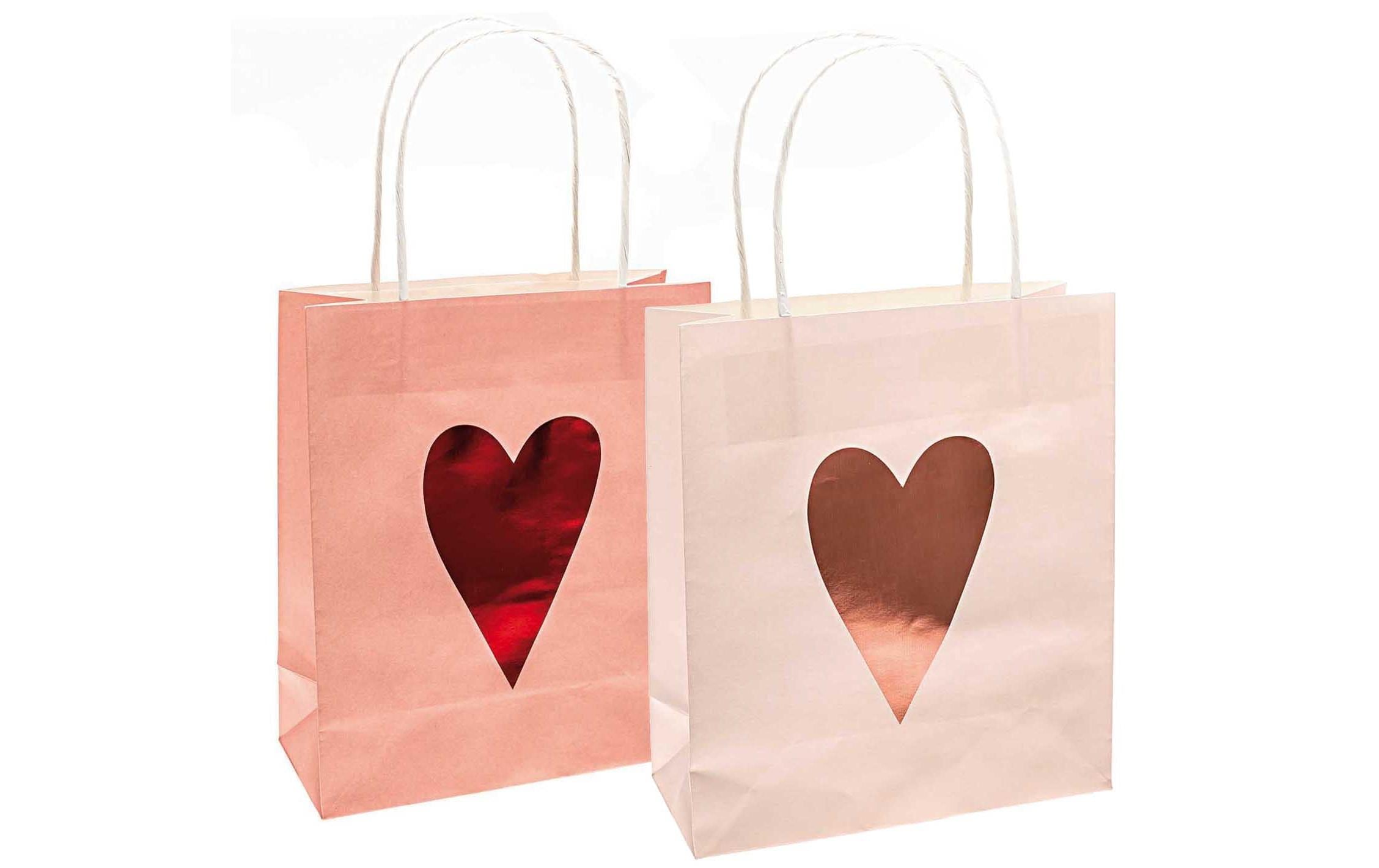Rico Papiertüte Herzen rosa 2 Stück