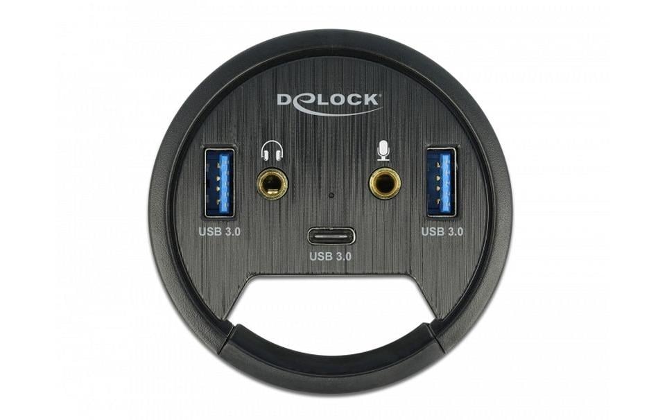 Delock Tisch-Hub 3 Port USB 3.0+ HD-Audio USB 3.0, 2x Typ-A + 1x Typ-C