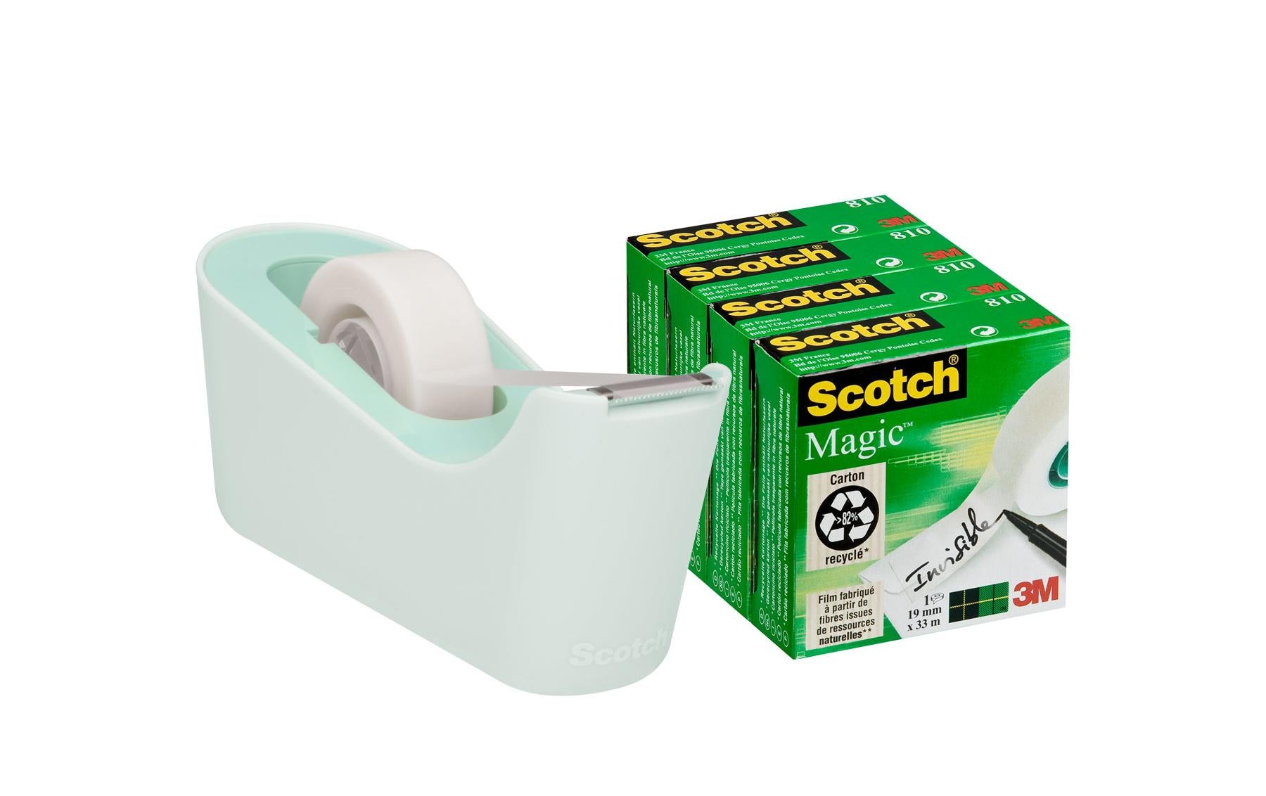 3M ScotchTischabroller C18-4M Mint inkl. 4 Rolle Scotch Macic 19x33m