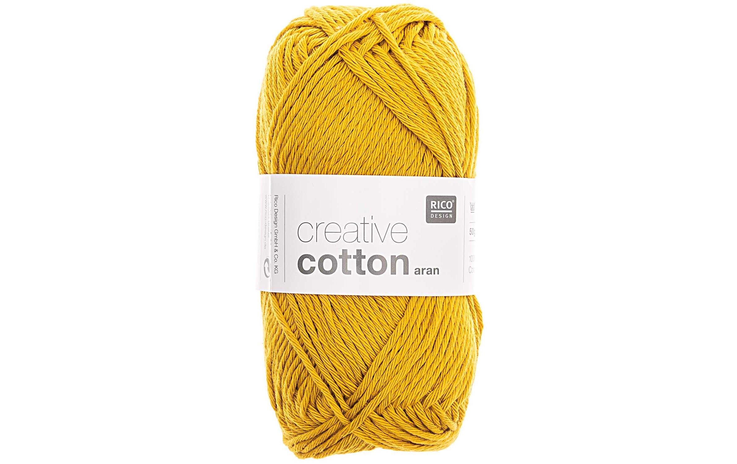 RICO Creative Cotton AR, senf 50 g, 85 m, 100 % CO gaze