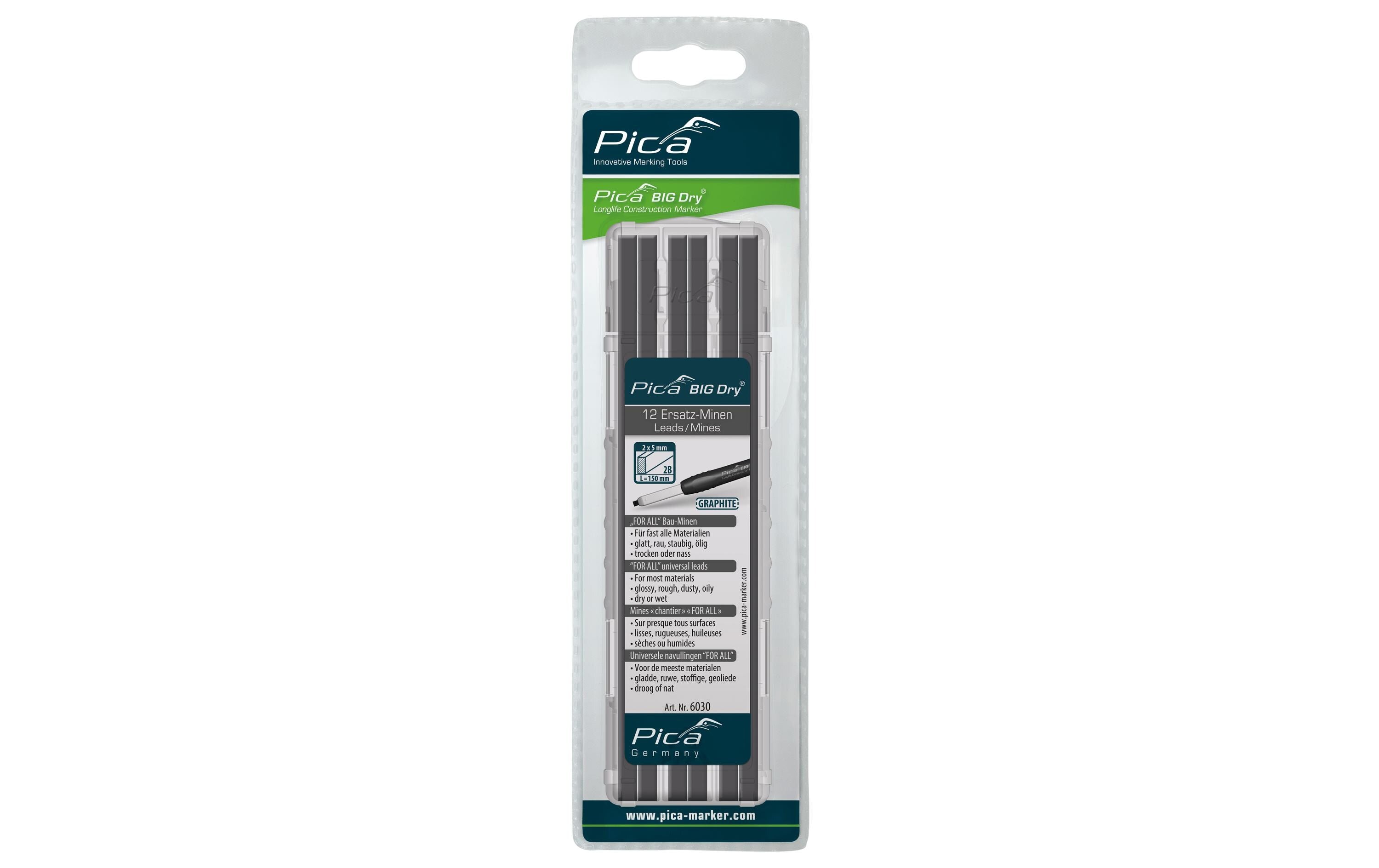 Pica Ersatzminen-Set Pica BIG-Dry FOR ALL Graphit