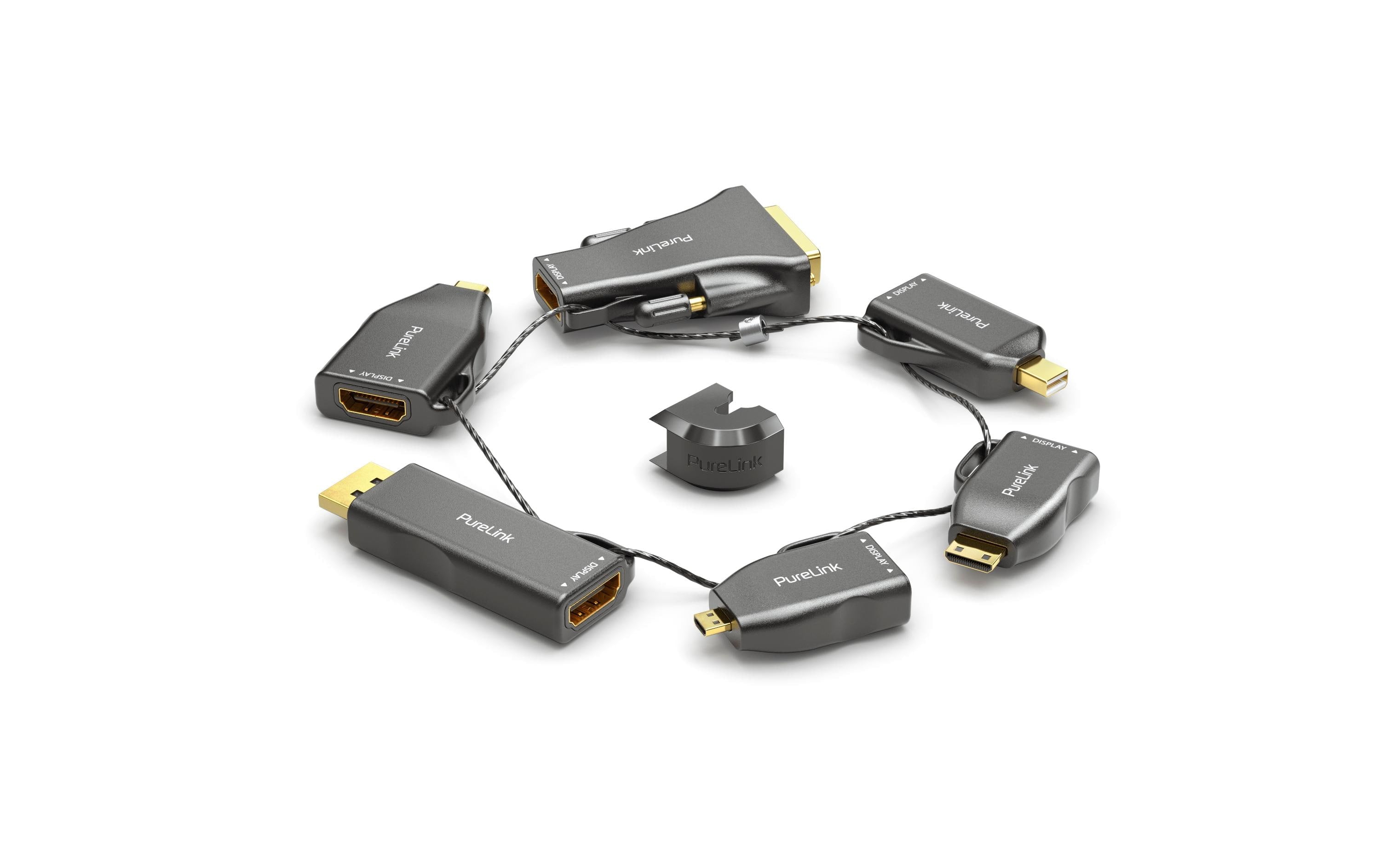Purelink HDMI 4K/60Hz Adapterring Gross MiniDP, DP, USB-C, MiniHDMI, MicroHDMI, DVI