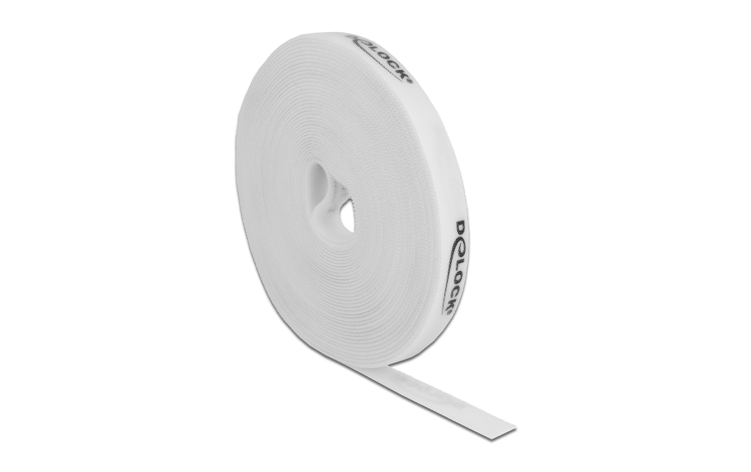Delock Klettband, 10mx15mm Auf Rolle Weiss