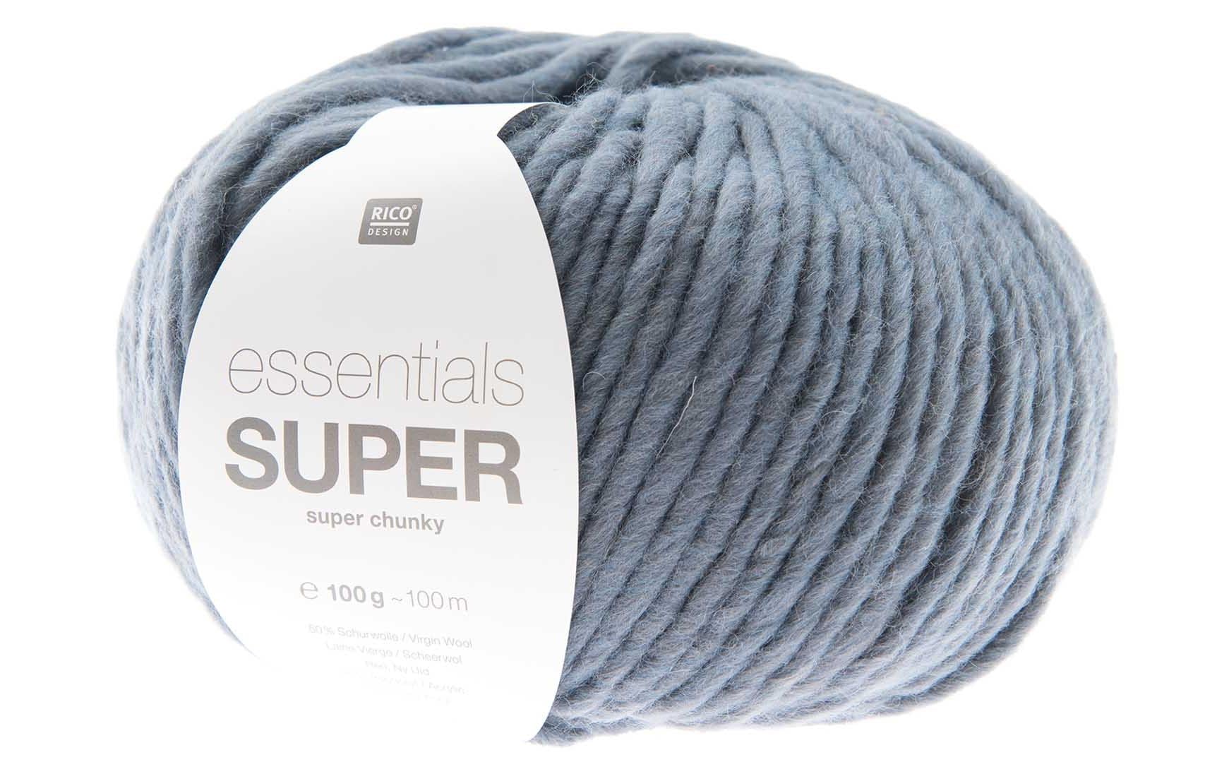 RICO Essentials Super Super Chunky rauchblau, 100 g, 90 m,  50 % WO, 50 % PAN