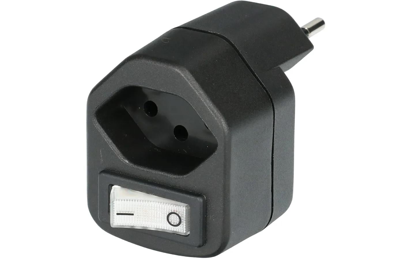 Abzweigstecker 1xT13, mit Schalter schwarz