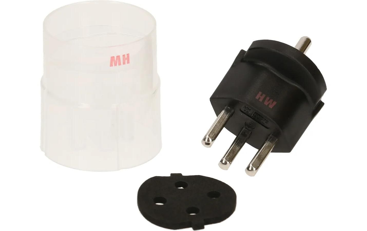 Fixadapter 3-Pol Deutsch auf Stecker CH T23 schwarz,T23, IP44