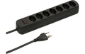 Max Hauri Steckdosenleiste Basic-Line 7xT13, schwarz, mit Reset-Schalter