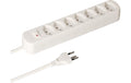 Max Hauri Steckdosenleiste Basic-Line 7xT13, weiss, mit Reset-Schalter