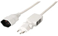 Max Hauri Verlängerungskabel 3 m weiss Clip-Clap-Stecker angespritzt, Kinderschutz