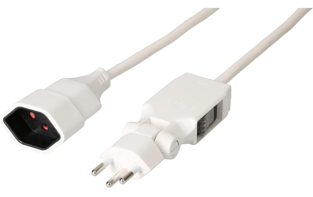 Max Hauri Verlängerungskabel 3 m weiss Clip-Clap-Stecker angespritzt, Kinderschutz