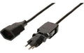 Max Hauri Verlängerungskabel 3 m schwarz MS Clip-Clap-Stecker angespritzt, Kinderschutz