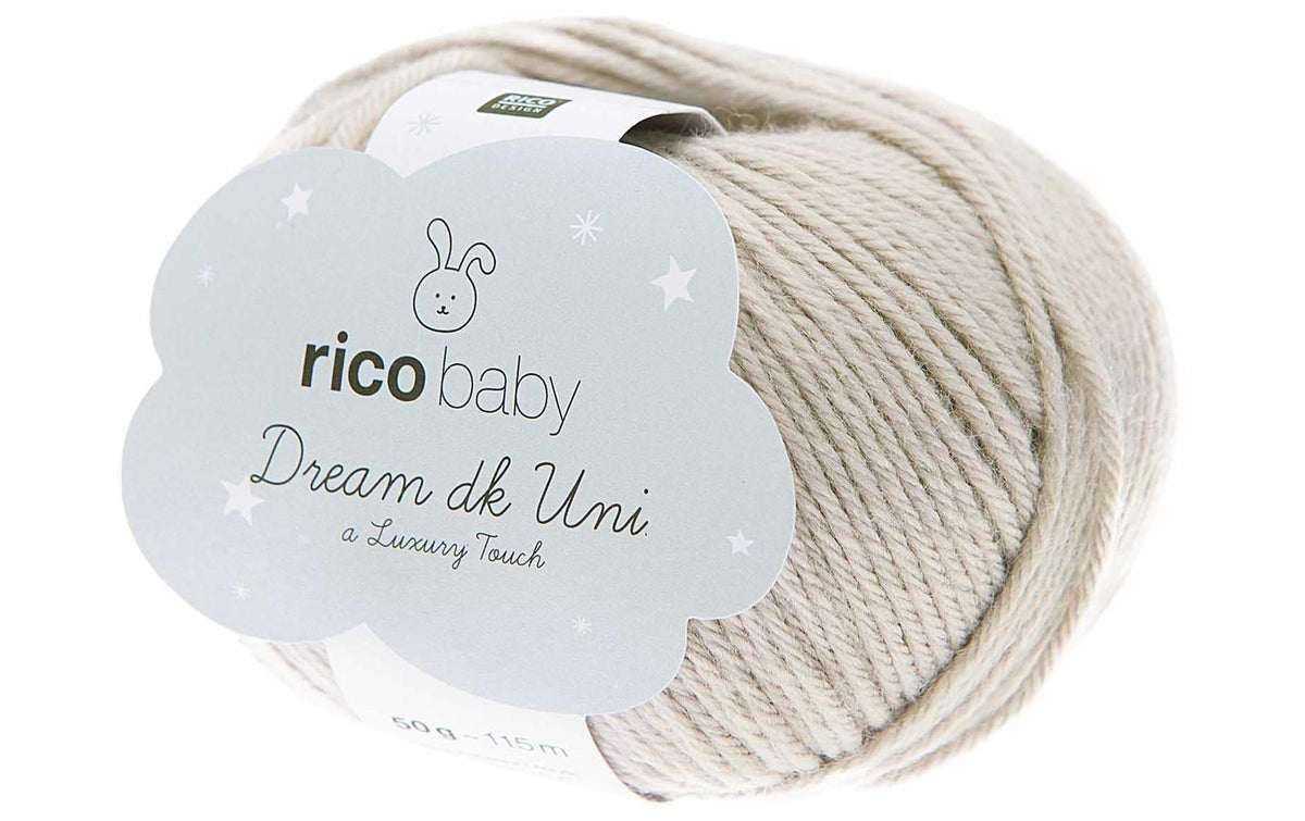 RICO Baby Dream DK Luxury touch Uni silbergrau, 50 g, 115 m, 50 % PA, 50 % PAN