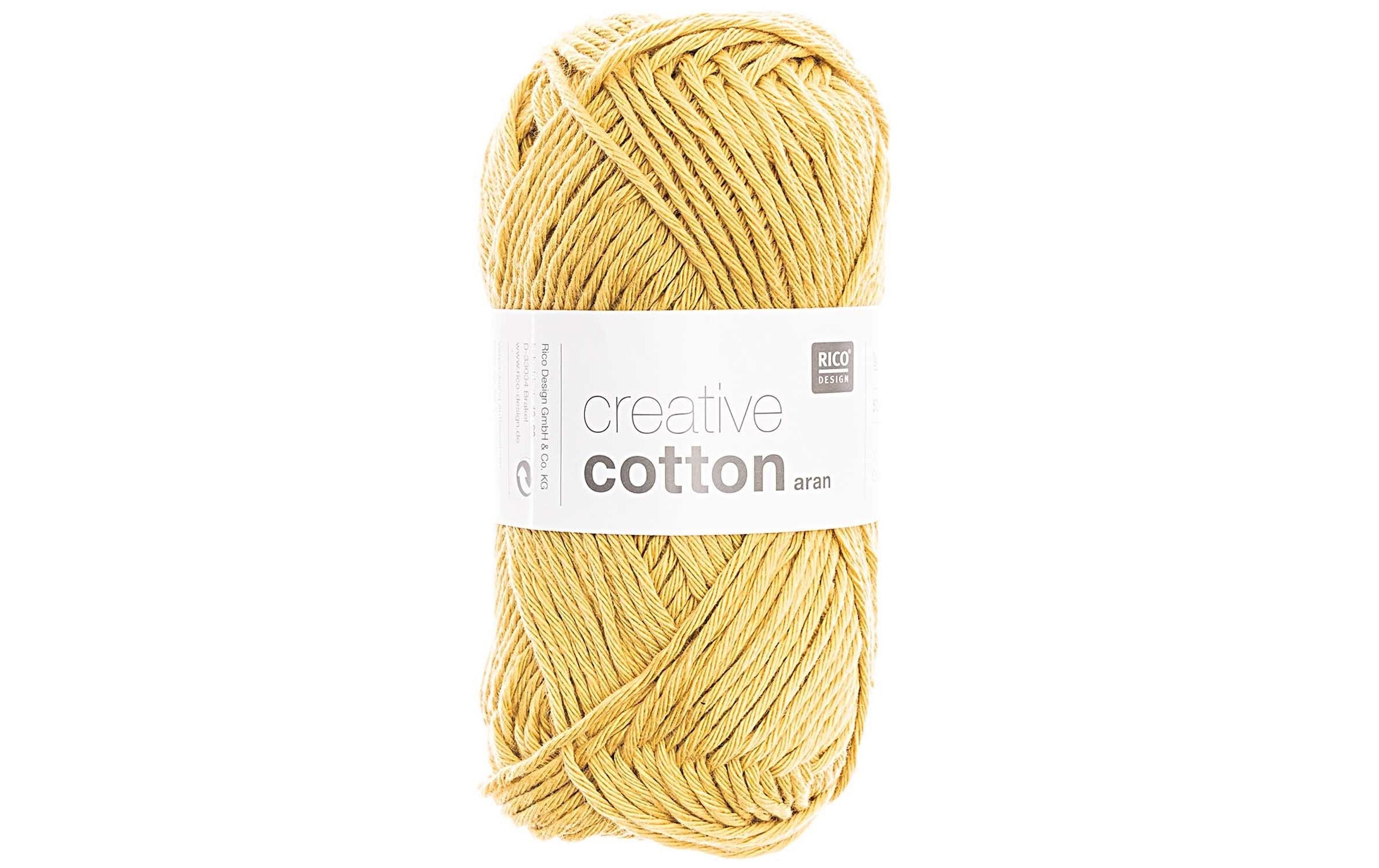 RICO Creative Cotton Aran, mais 50 g, 85 m, 100 % CO gaze