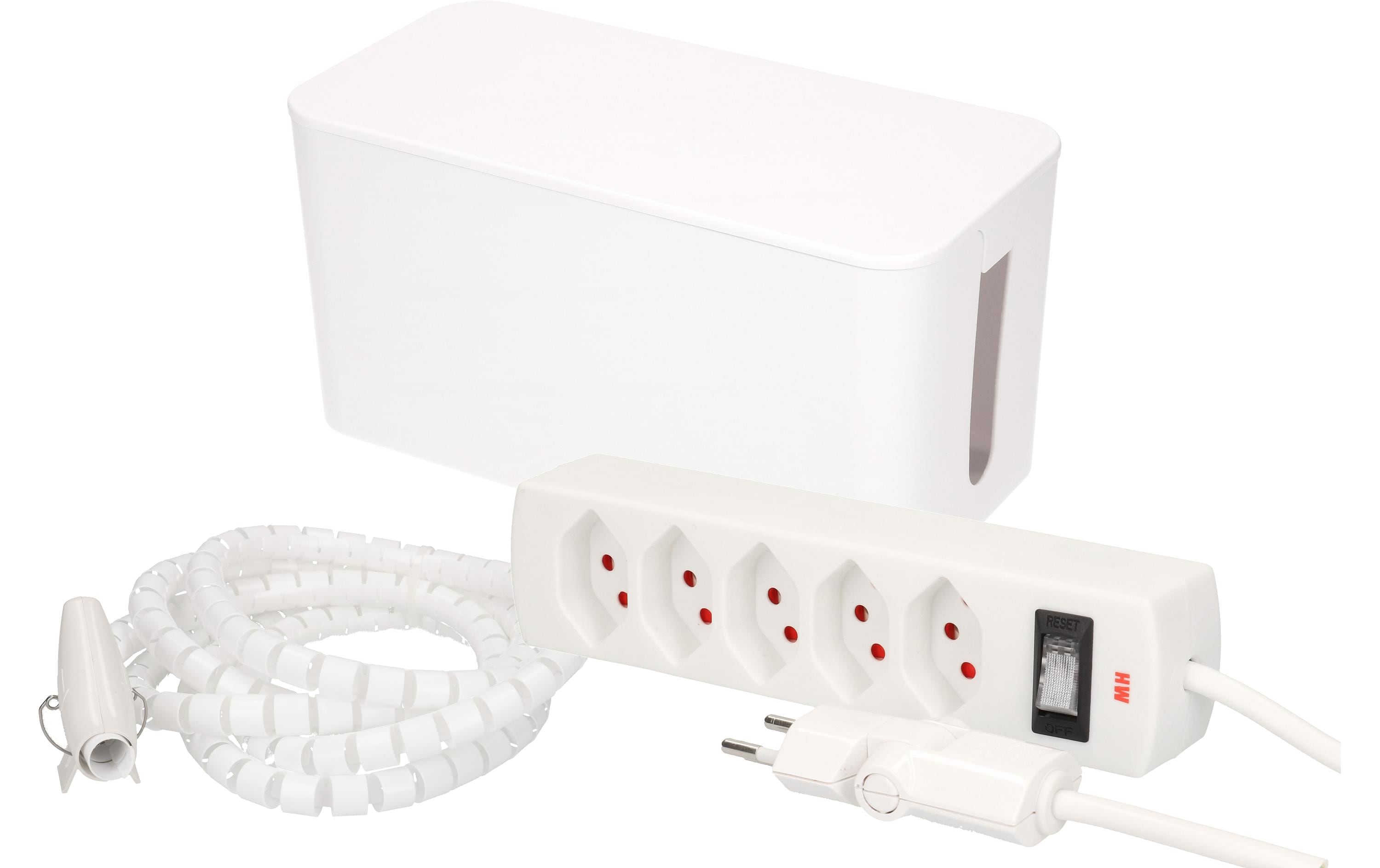 Max Hauri Kabelbox inkl. Steckerleiste 5xT13, 2m Kabel mit Schalter, 235x115x121mm