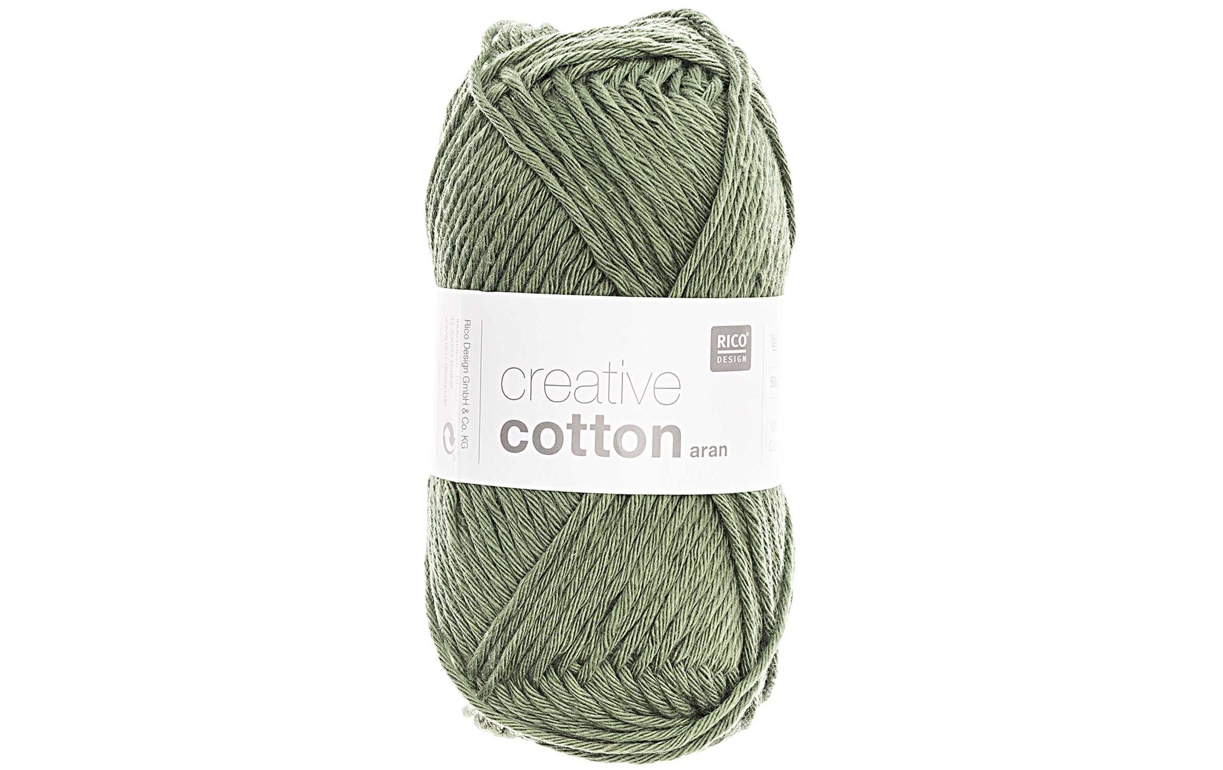 RICO Creative Cotton Aran, efeu 50 g, 85 m, 100 % CO gaze