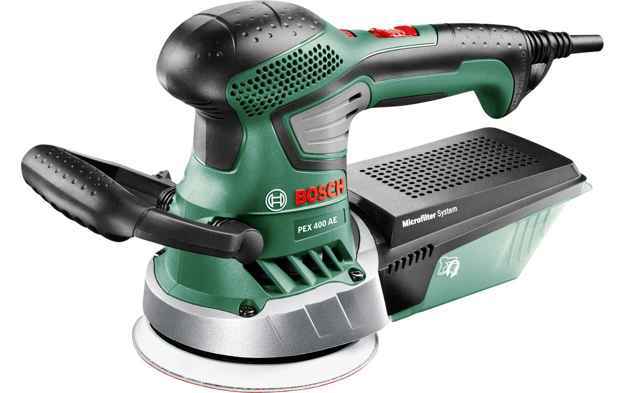 BOSCH Exzenterschleifer PEX 400 AE Schleifteller-Ø 125mm, Bosch-Microfilter