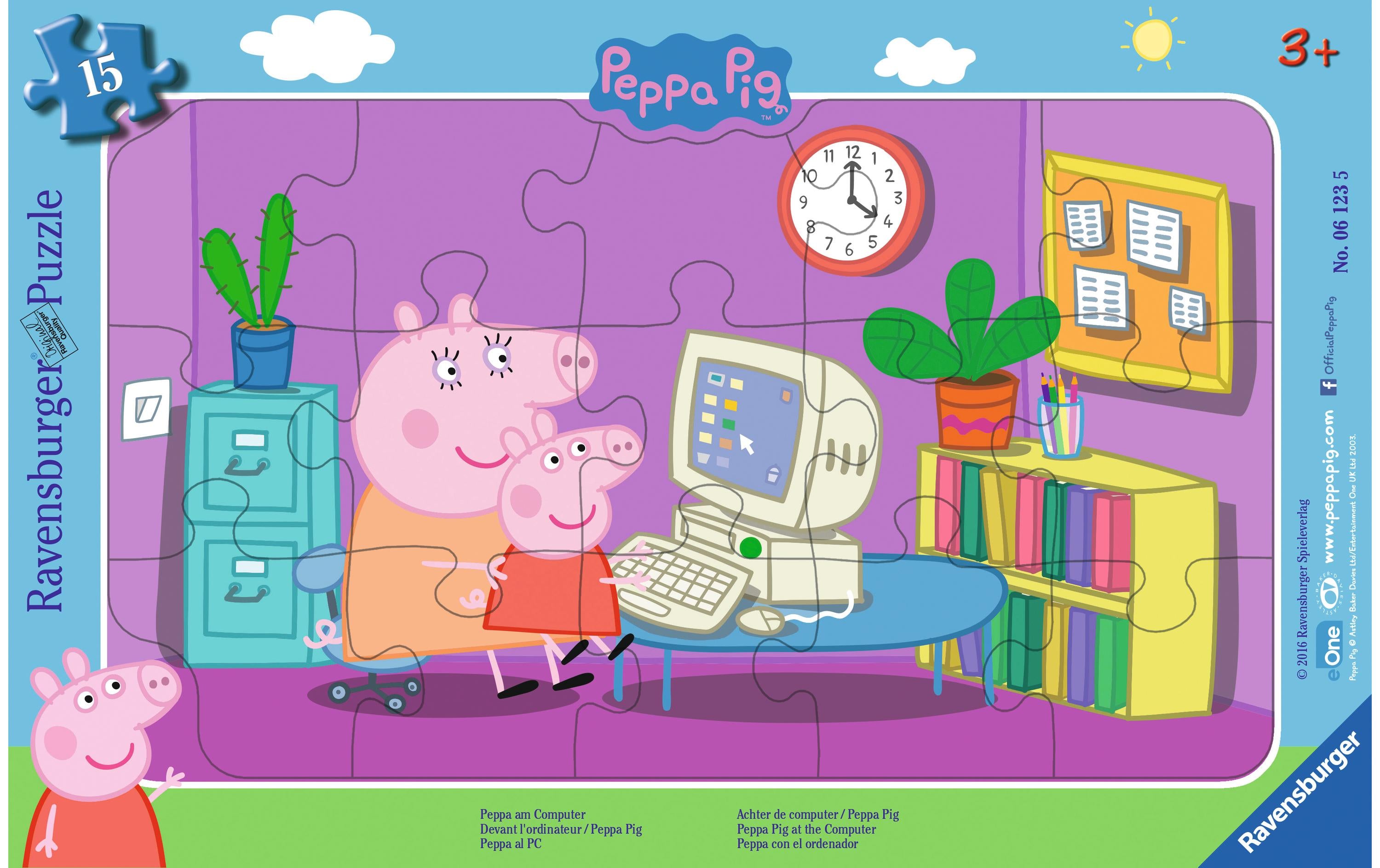 Puzzle PP: Peppa Pig am Computer 15 Teile, Alter: 3+