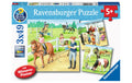 Puzzle Ein Tag auf dem Reiterhof 3 X 49 Teile, Alter: 5+