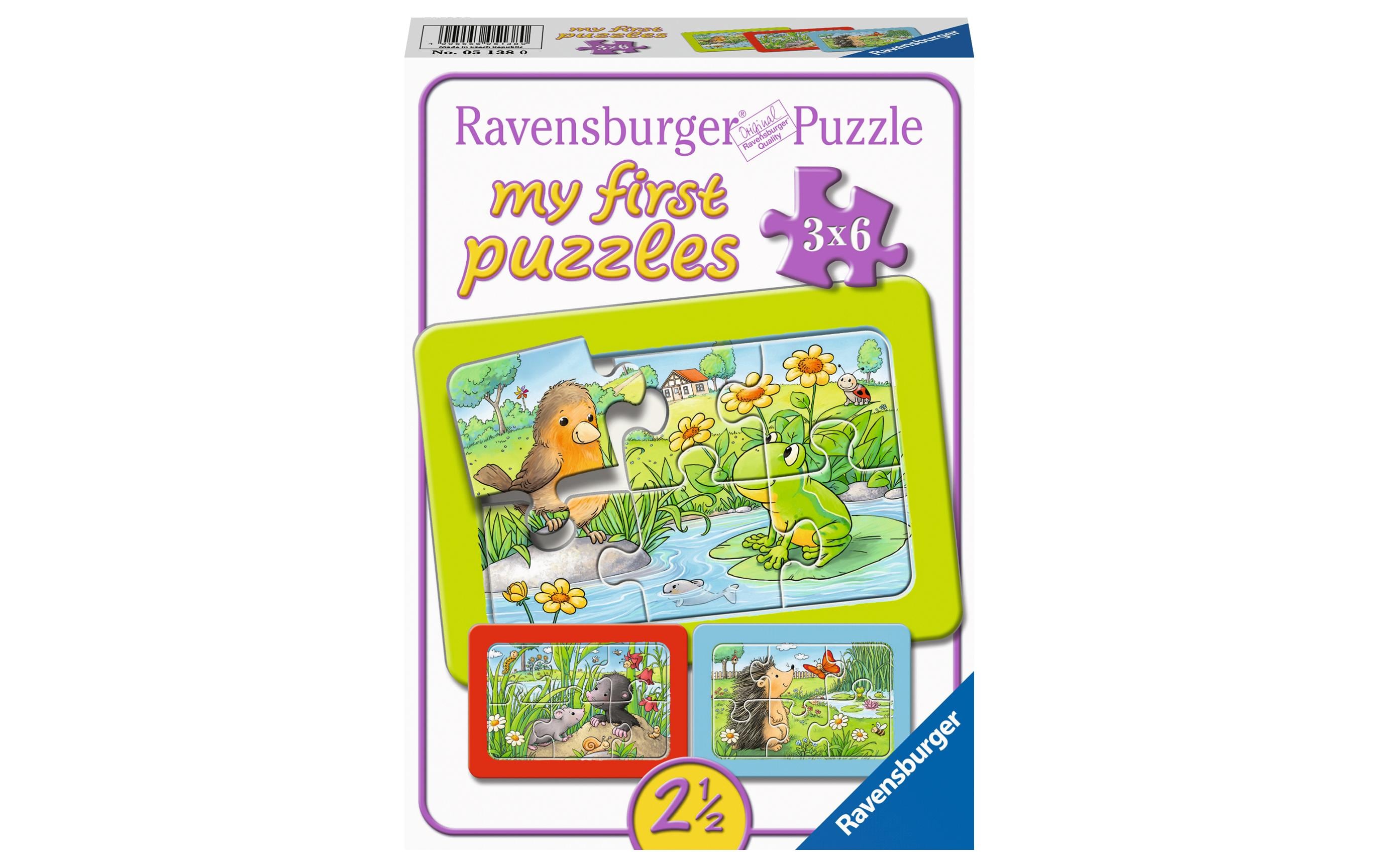 Puzzle Kleine Gartentiere 3x6 Teile, Alter: 2.5 J., Alter: 2,5